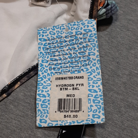 Sinful Hydrogen Bikini Bottoms Orange Zebra Leopard Medium NWT - Picture 9 of 14